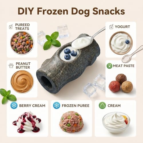 2-Pack XXL Durable Dog Enrichment Toy, Frozen Dog Toy with Removable Mold, Interactive Chew & Lick Toy for Puppy Large Medium Dogs, Coffee Wood Fiber, Indestructible for Aggressive Chewers