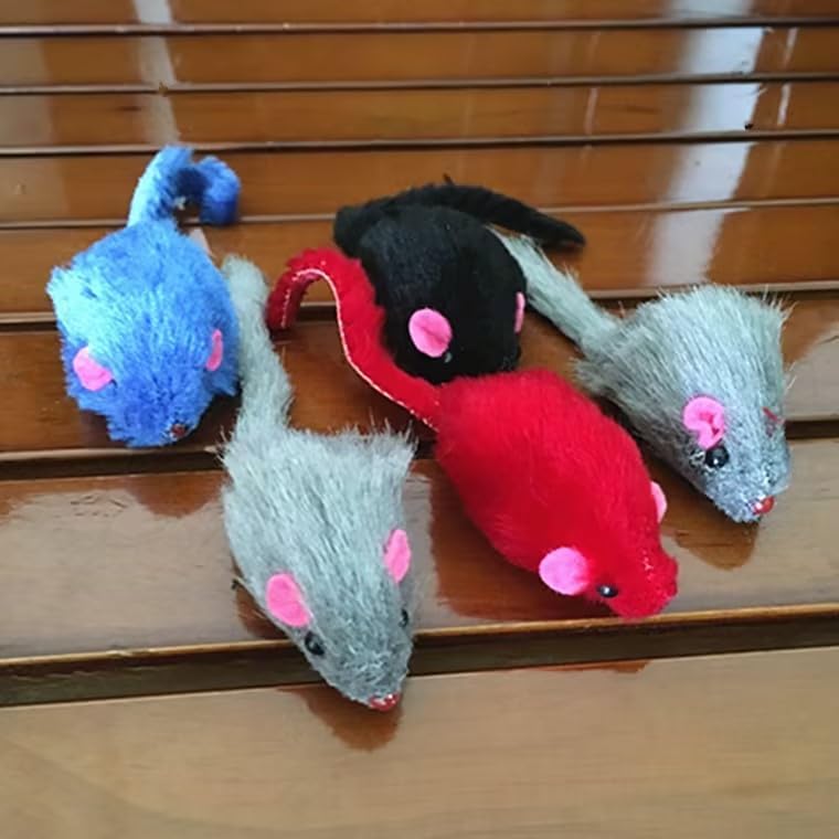 10pcs Mini Colorful Plush Cat Toys - Mice for Cats & Kittens