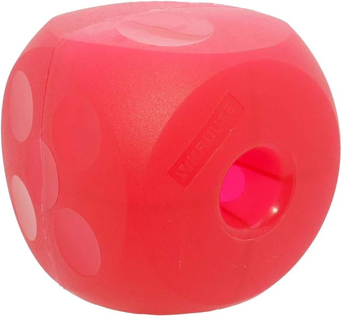 Kruuse Buster Soft Cube – Large, Magenta/Red – Quiet Treat Dispensing Puzzle Toy for Small Dogs – Interactive Slow Feeder for Mental Stimulation & Indoor Enrichment