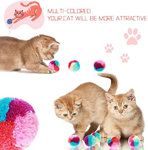 TIESOME Rainbow Cat Toy Balls, 20PCS Soft Cat Ball Toys 1.2 inch