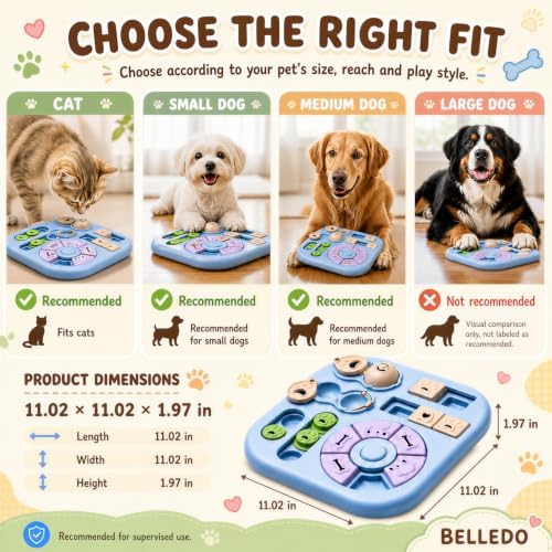 Interactive Dog Puzzle Toys for Smart Dogs - Mental Stimulation Puzzle Toys for Small & Medium Dogs, Treat Dispensing Dog Enrichment Toys for Beginner Dogs