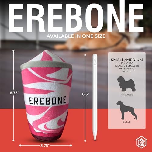 Erebone – Luxurious Parody Plush Dog Toy with Squeaker, Premium Fabric, Embroidered Details, Designer-Inspired Chew Toy, Fun Gift for Large Dogs & Dog Lovers