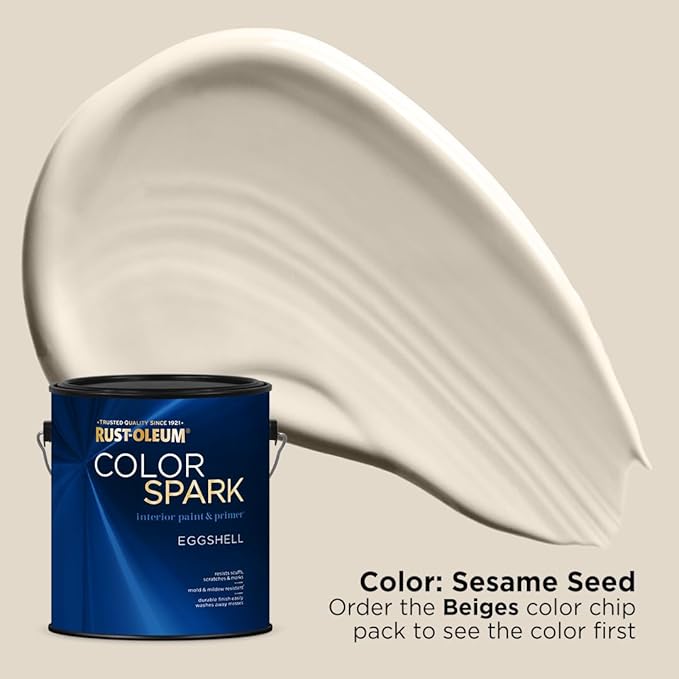 Rust-Oleum Color Spark Interior Paint and Primer in One, Eggshell, Sesame Seed, 1 Gallon