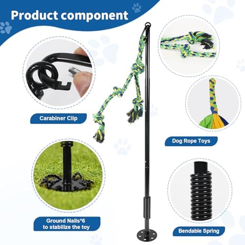 Outdoor Dog Toy,Interactive Dog Toys Outside Tug of War Dog Toy Interactive Exercise Game for Small Medium Large Dogs in Yard Park Playground Play Equipment