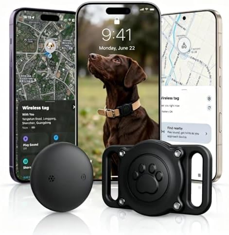 GPS Dog Tracker Collar (iOS & Android), No Monthly Fee Pet Activity Tracker