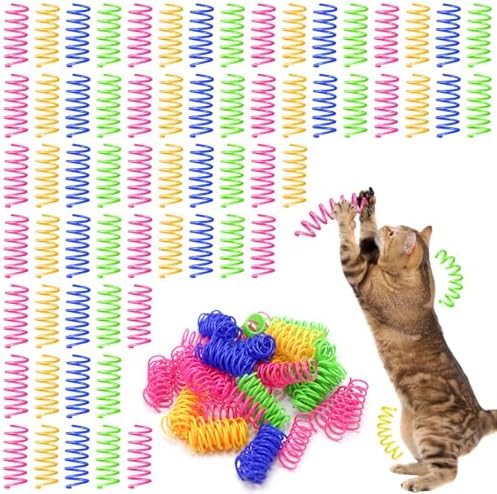 Cat Spiral Spring Toy，320PCS Interactive Indoor Colorful Springs for Kitten Hunting Swatting Biting