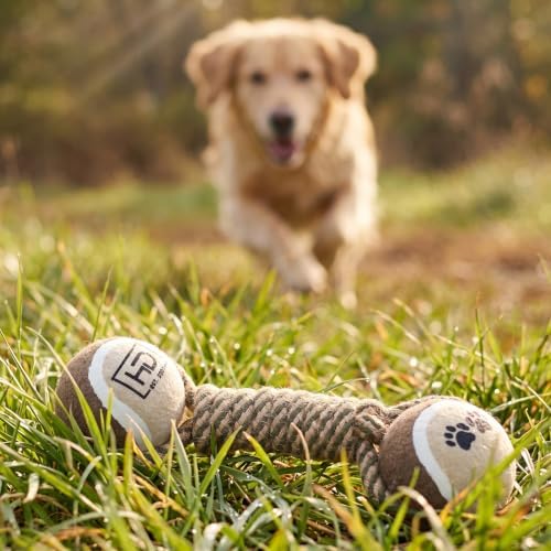 Tennis Ball Rope Toy for Dogs, 2-in-1 Fetch & Tug Chew Toy, Tug of War Toy