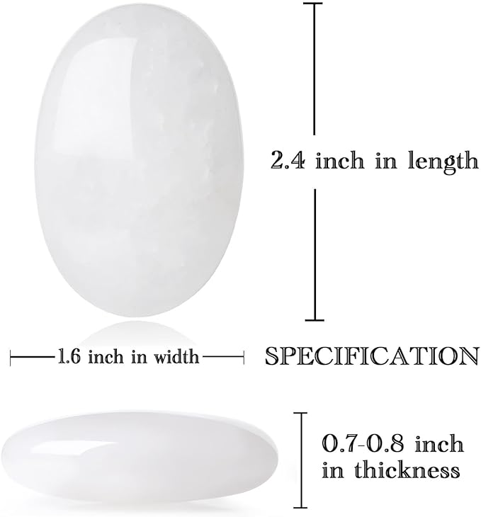 MAIBAOTA 2.4" Large Clear Quartz Crystal Stone Polished Palm Stone Healing Crystals 0.7" Thick Natural Reiki Gemstone Worry Stone Energy Balancing Anxiety Stress Relief Meditation 1 Pc