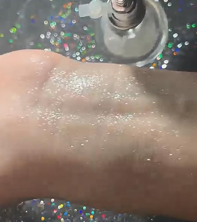 Silver Body Glitter Spray, Hair Glitter Spray, Body Shimmer Powder, Face Glitter Highlighter, Glitter Spray, Body Shimmer Spray for Skin, Rave Hairspray for Festival Party Halloween