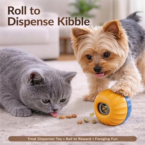 KADTC 3-in-1 Frozen Treat Toy & Dispenser Ball for Small/Tiny Dogs & Cats