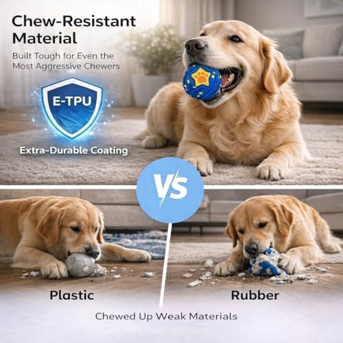 Interactive Dog Ball Toy for Medium & Large, Automatic Moving TPU