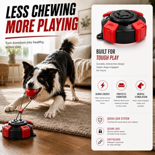 Tug of War Dog Toy,Interactive Dog Toys for Large Medium Dogs,Indestructible Dog Toy with Suction Cup for Aggressive Chewers,Boredom Relief Dog Tug Toy for Indoor Outdoor