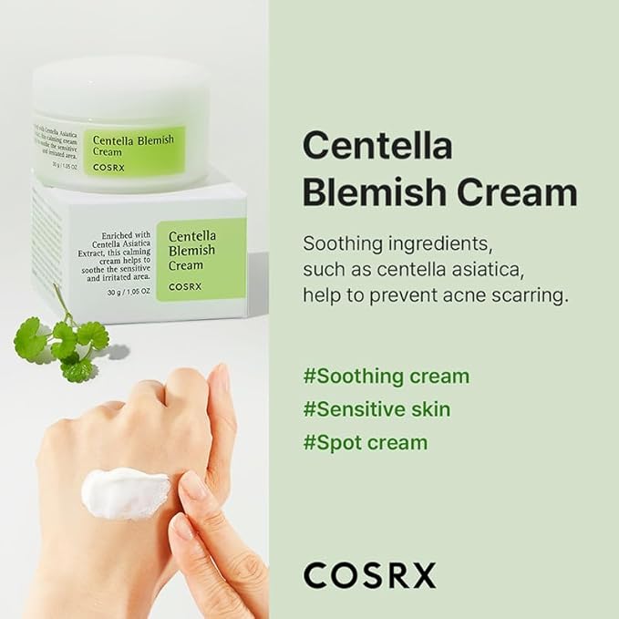 COSRX Centella Blemish Cream, 1.05 fl.oz / 30g | Centella | Korean Skin Care, Vegan, Cruelty Free, Paraben Free