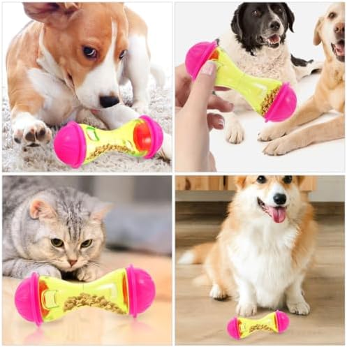 Toddmomy 2pcs Bone Shape Pet Treat Dispenser for Cats and Dogs, Multi-Functional Interactive Food Dispensing for Feeding and Playing, Sturdy Abs Material