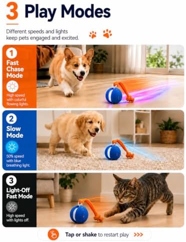 Xeuch Interactive Rolling Dog Balls, Irregular Moving Toys for Puppies