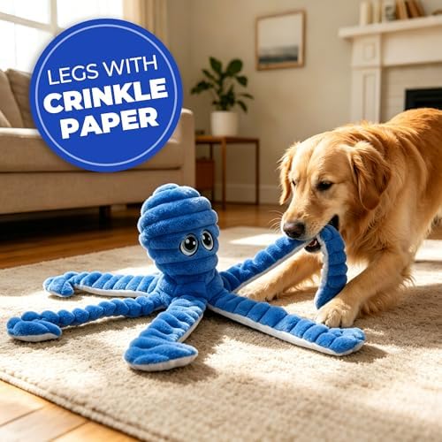 PrimePets Squeaky Dog Toys for Large Dogs, 27" Extra Large Octopus Dog Toy