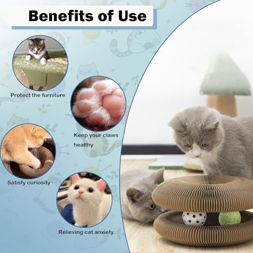 Ultimate Interactive Mental & Physical Exercise Kitten Toys for Indoor Cats Scratcher Toy Magic Organ Cat Toy with Ball Kitty Kurlz Stimulating Cat Toys Interactive Shape Shifting Catnip Toy