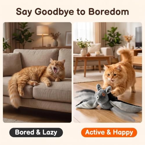 Interactive Chirping Bat Toy, Flapping Wings Sound Toy for Indoor Play