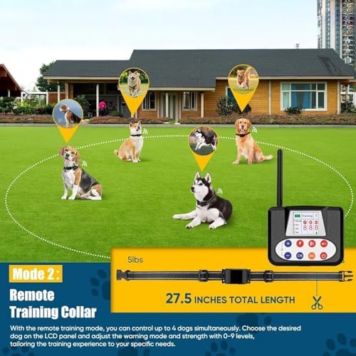 Wireless Dog Fence, 2026 Electric Dog Fence with Remote, Waterproof Training Collar Receiver, Vibration & Shock, Covers up to 856-Acre Pet Dog Fence Boundary Containment System,for3dogs