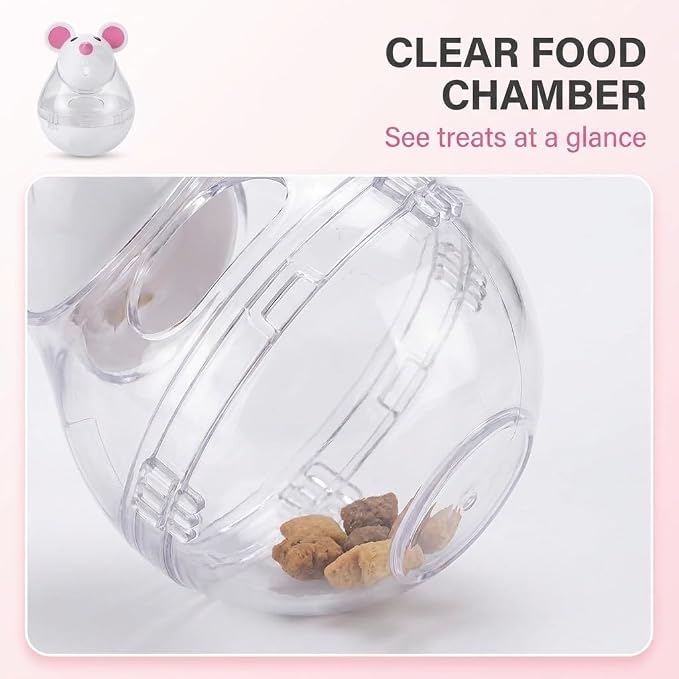 Beige Interactive Cat Toy, Mouse Shape Treat Dispenser, Food Storage Holder for Indoor Cats and Kittens, Cat Mice and Animals Toys for Pet Increases IQ Interactive & Food Dispensing