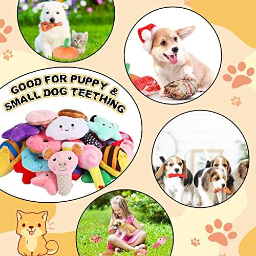 Hungdao 80 Pcs Dog Toys Bulk, Small Dogs Plush Squeaky Chew Toys