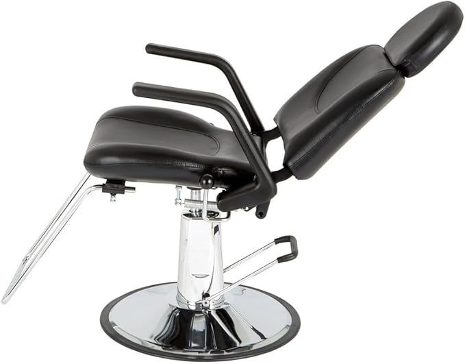 Buy-Rite Sue Reclining Styling Chair - All-Purpose Hydraulic Salon Chair for Hair Stylists & Barbers, Adjustable Headrest, 150° Recline, Heavy-Duty Chrome Base, SY-6769AP