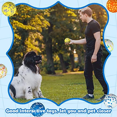 Lenwen 10 Pcs Dog Balls for Aggressive Chewers, 3 Inch, Bright Color