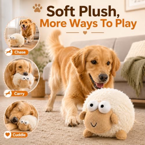 Plush Moving Lamb Interactive Heavy Duty Enrichment Dog Toys to Keep Busy