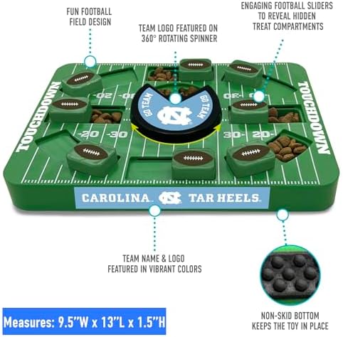 Pets First NCAA University of NC Large Puzzle Toy, Interactive Dog Treat Toy, New Large Size, Slow Feeding Toy