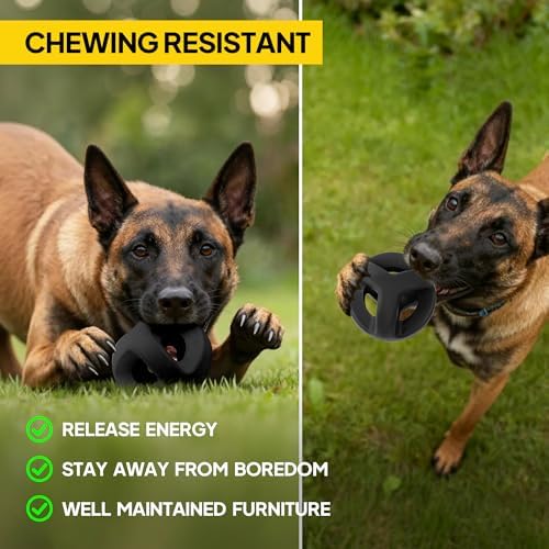 PetiFine Natural Rubber Dog Ball,Large Dog Toys for Aggressive Chewers,4.5"