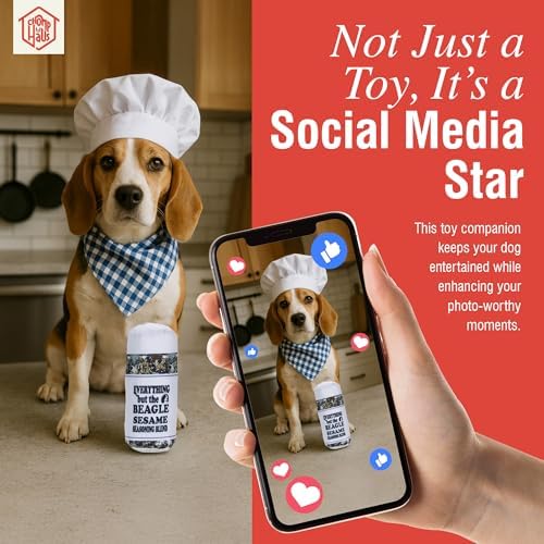 Everything but the Beagle – Luxurious Durable Parody Dog Toy with Squeaker, Soft Printed Fabric, Designer-Inspired Chew Toy, Fun Gift for Small Dogs & Dog Lovers