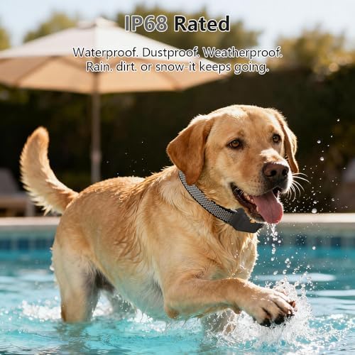 GPS Dog Collar Fence System: 7x24 Real-Time GPS Tracking, Health Monitoring, Virtual Fence, IPx7 Waterproof Design for Dogs and Multi-Pets Virtual Fence & Escape Alerts, 5-Day Battery Life