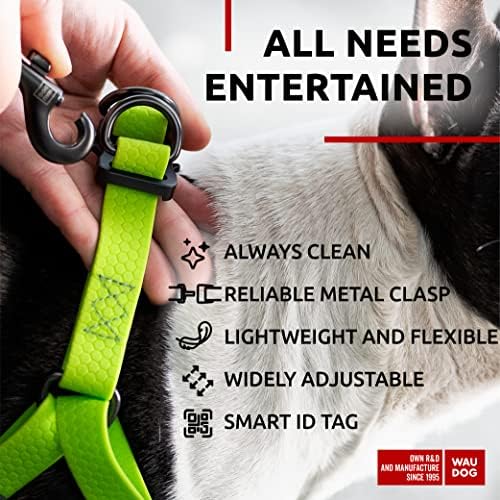 WAUDOG Waterproof Dog Harness with QR Code Tag & Metal Clasp