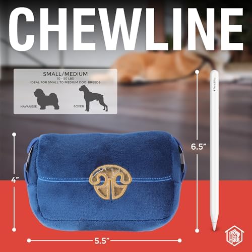 Chewline – Luxurious Parody Plush Dog Toy with Squeaker, Premium Fabric, Embroidered Details, Designer-Inspired Chew Toy, Fun Gift for Medium Dogs & Dog Lovers