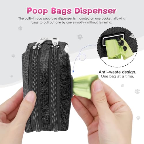 Dog Poop Bag Holder for Leash, Black