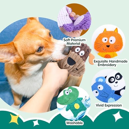 8 Pack No-Stuffing-Dog-Squeaky-Toys,Crinkle-Puppy-Toy Pet-Entertaining-Toy