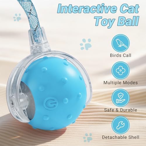 Interactive Automatic Cat Toy Ball-USB Rechargeable，Motion Activated Toy