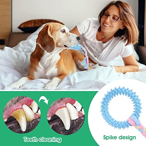 Cobee Puppy Teething Chew Toys, 4 Pcs Interactive Cotton Ropes for Small Dogs, Rubber Chew Toys for Dogs Oral Teeth Soothing