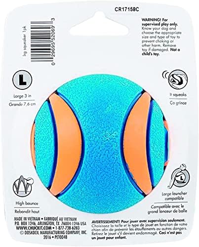 Chuckit! (3 Pack) Ultra Squeaker Ball, Large