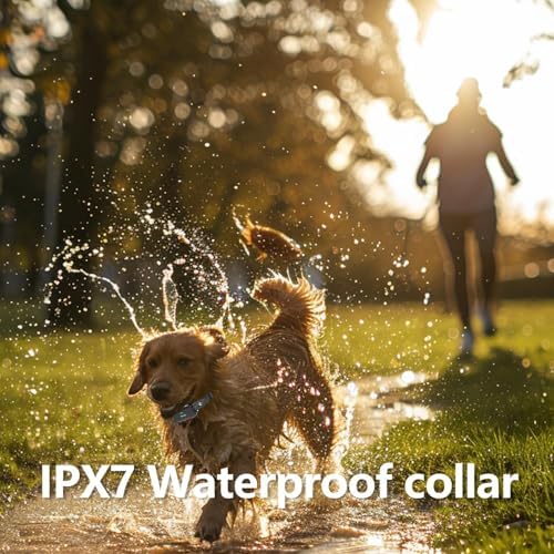 Htcuto X3 Wireless Dog Fence & Training Collar for 2 Dogs, 3500FT Adjustable Fence & 6100FT Remote Collar, IPX7 Waterproof, 185 Days Standby Rechargeable Battery, 3 Training Modes, 10-130 lbs