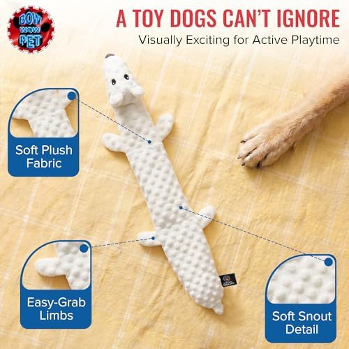Bow Wow - Squeaky Polar Bear Plush Dog Toy | Large Interactive Dog & Cat Toy for Tug, Fetch & Chew | Soft Durable Stuffed Cat & Dog Toy for Small, Medium & Large | Teething & Indoor Play Toy | 24 Inch