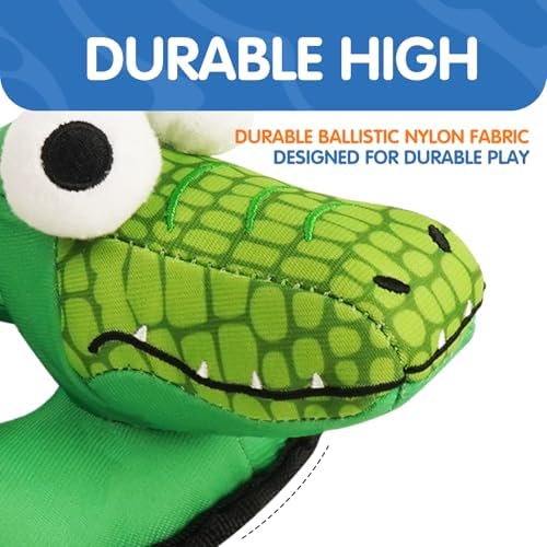 Floating Dog Squeaky Water Pool Toys Water Fetch Toys for Small Medium Dogs, Quick-Dry Waterproof, Machine Washable, Lake & Beach Interactive Summer Dog Toy Crocodile