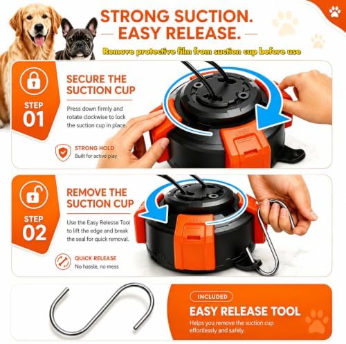 Interactive Suction Cup Tug of War Dog Pull Toys for Medium and Large Dogs, Chew & Puppy Teething Puzzle Toy Ball, Mental Enrichment Toy for Aggressive Chewers to Keeps Dogs Busy