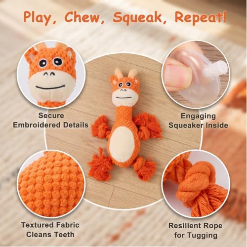 Plush Squeaky Chew Toy for Small Medium Large Dog,(Red Deer)