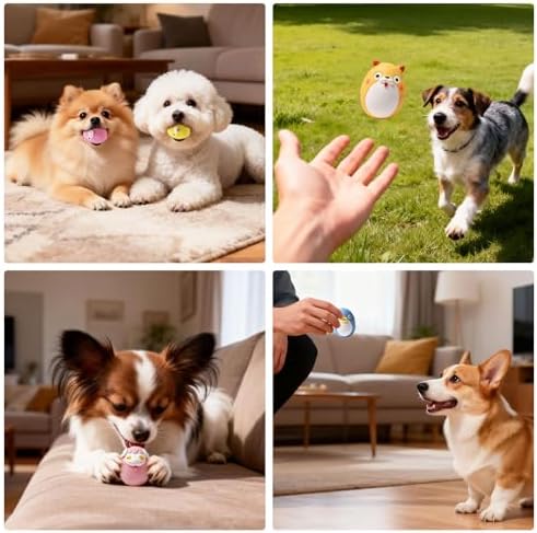 SCHITEC Squeaky Puppy Toys, Interactive Animal Dog Toy, Latex Rubber Balls for Puppies Mini Small Breed Dogs