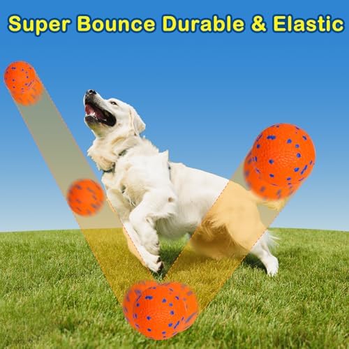 Dog Balls Tennis Ball for Aggressive Chewers Indestructible Dog Teething Chew Toys for Large Medium Small and Puppies, More Biting-Proof Atom