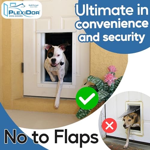 PlexiDor Performance Pet Doors Electronic Dog Door Large Door Mount - White