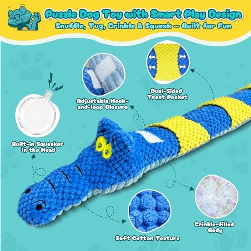 TOOPTATE Crocodile Squeaky Dog Toy