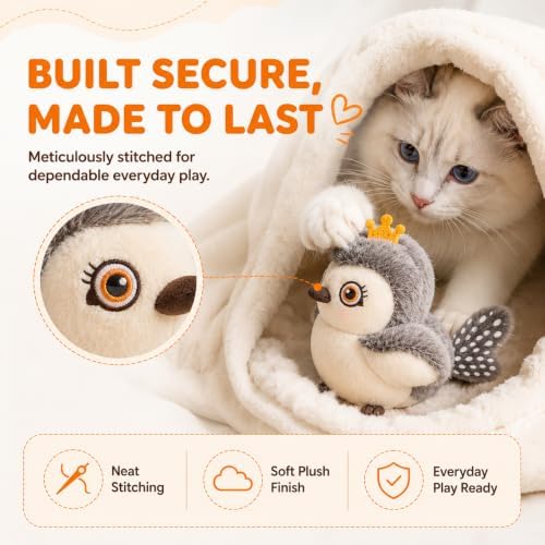 Flying Bat Dog Toy, 2026 New Halloween Flapping Wings Interactive Bird Pet Toy (Grey+Yellow)