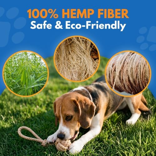 Dog Rope Toys for Small Dogs, 3 Pcs Puppy Teething & Natural Hemp Rope Toys